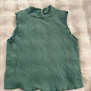 Sleeveless Textured Greenish Top size M